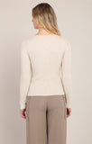 Room 34 Ribbed Sweater Top- Cream Heather