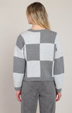 DEX Color Block Sweater- Heather Grey Block