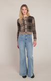 Room 34 Plaid Cardigan- Taupe/Brown Plaid
