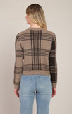 Room 34 Plaid Cardigan- Taupe/Brown Plaid