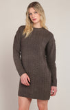 Room 34 Cable Knit Dress- Chestnut Heather