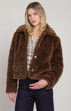 Room 34 Faux Fur Coat-Minky Brown