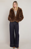Room 34 Faux Fur Coat-Minky Brown