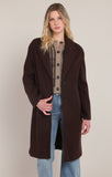 Room 34 Long Soft Coat- Dark Brown