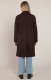 Room 34 Long Soft Coat- Dark Brown