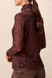 Tribal Turtleneck Lined Top- Rustic Brown