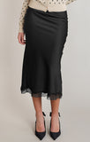 DEX Satin Lace Skirt- Black