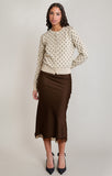DEX Satin Lace Skirt- Chocolate