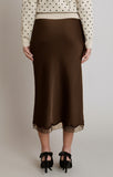 DEX Satin Lace Skirt- Chocolate