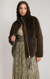 DEX Faux Shearling Jacket- Dark Brown