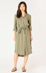 Dex Belted Utility Midi Dress - Olive