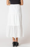 Room 34 Embroidered Eyelet Maxi Skirt White