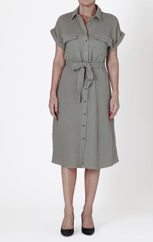 Room 34 Shirt Dress - Sage Green