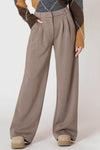 Room 34 Wide Leg Knit Trouser - Dark Taupe