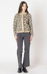 Dex Crewneck Patterned Cardigan - Leopard Brown