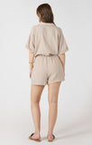 Dex Polo V Neck Romper - Nude