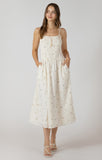 Dex Smocked Detail Midi Dress - Eyelet Blooms