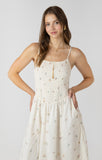 Dex Smocked Detail Midi Dress - Eyelet Blooms