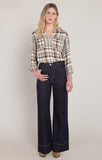 Room 34 Plaid Shirt- Brown/ Navy
