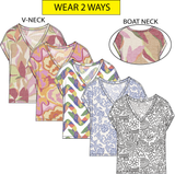 Tribal Cap Sleeve Wear 2 Ways Boat - White