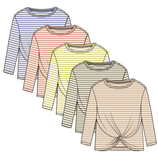 Tribal 3/4 Sleeve Boat Top W/Knot - Baja Blue