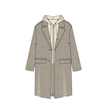 Tribal Trench Coat W/Fooler Hoodie - Oatmeal