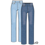 Tribal Sophia Pull On Straight Jeans W/Pockets - Black