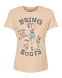 Northbound Ass Kickin' Boots T-Shirt - Beige