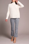 Tribal Mock Neck Sweater - Cream