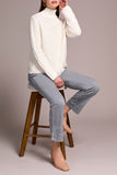 Tribal Mock Neck Sweater - Cream