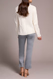 Tribal Mock Neck Sweater - Cream