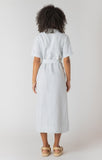 Room 34 Belted Shirtdress - White/Blue Wash