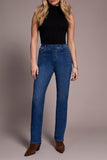 Tribal Sophia Pull On Straight Jeans W/Pockets - Faded Blue