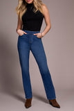 Tribal Sophia Pull On Straight Jeans W/Pockets - Faded Blue