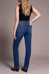 Tribal Sophia Pull On Straight Jeans W/Pockets - Faded Blue