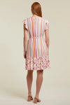 Ruffled Contrast Print Dress