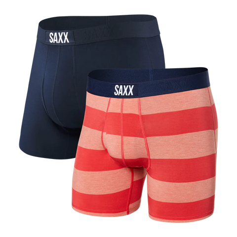 ULTRA 2PK Boxer Brief - Red Ombre Rugby / Navy